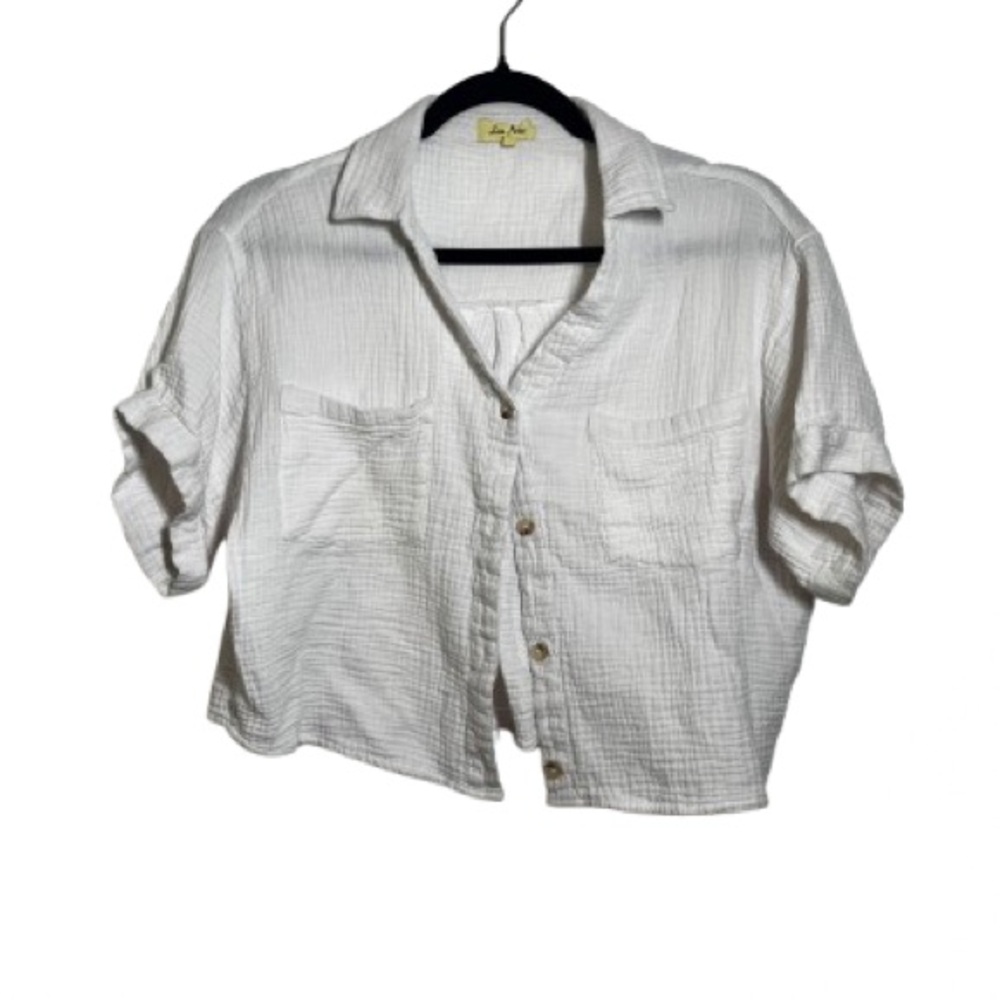 Love Notes White Crop Top - Size Large